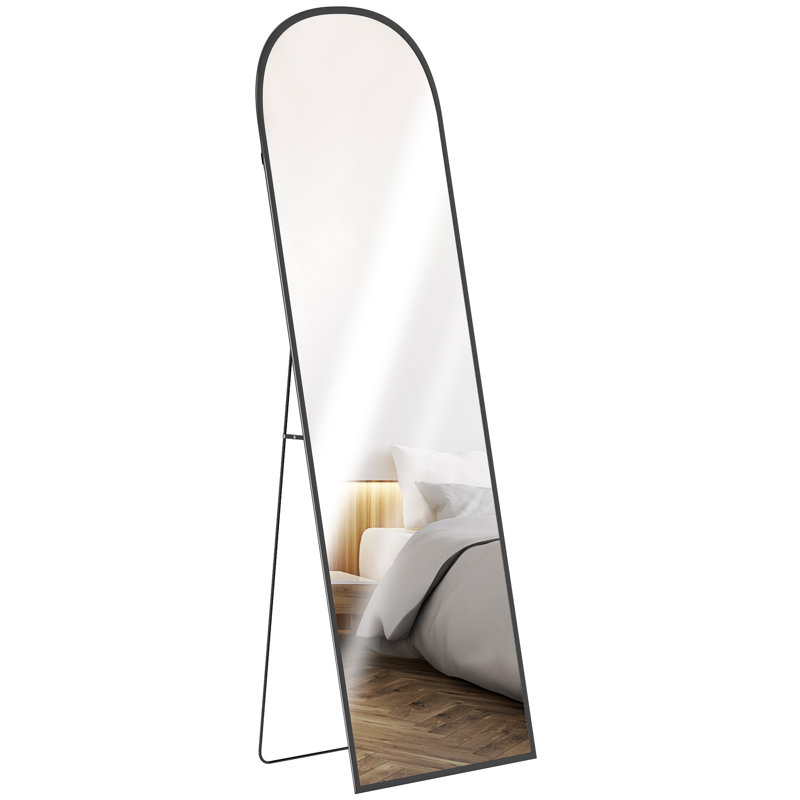 Aluminum Arch Mirror, Black, 165 cm H x 60 cm W