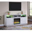 Console de meuble télé avec chauffage, lumière DEL, tablettes ouvertes pour téléviseur de 65 po ou moins