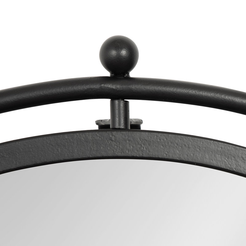 Menderes Metal Flat Mirror, Black, 22.5" H x 21" W