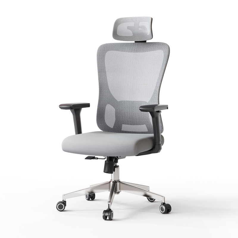Breathable Mesh Back Ergonomic Office Chair With Headrest, Gray
