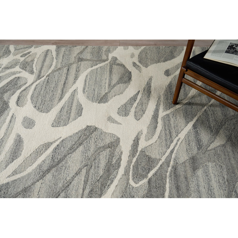Rio hand-tufted New Zealand Wool Beige/Ivory Area Rug, Gray/Ivory, Rectangle 12' x 15'