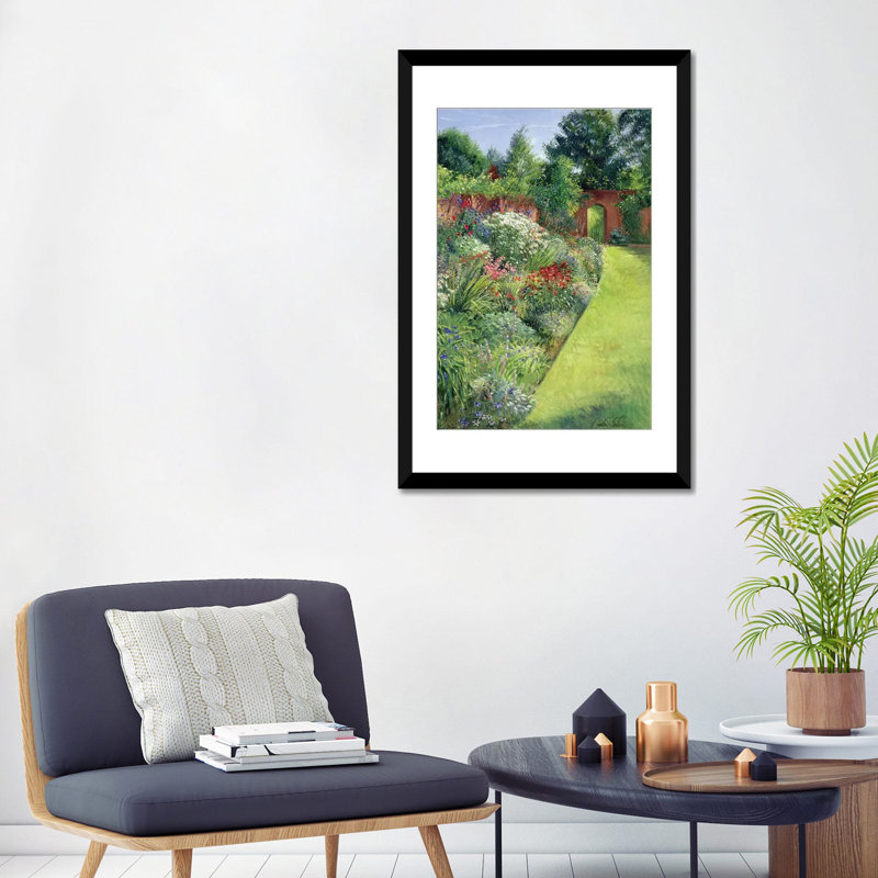 « path to the secret jardin », impression sur toile, H 24 po x l 16 po x P 1 po, Papier d'art encadré noir, Blanc