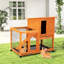 Spacieux animal de compagnie pour les lapins - Toit pour petits animaux de compagnie sur toit imperméable et roulant avec cage de lapin amovible-2068532629