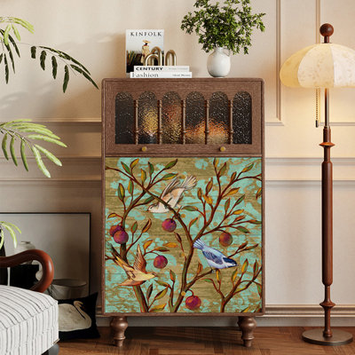 French retro solid wood four-drawer cabinet
