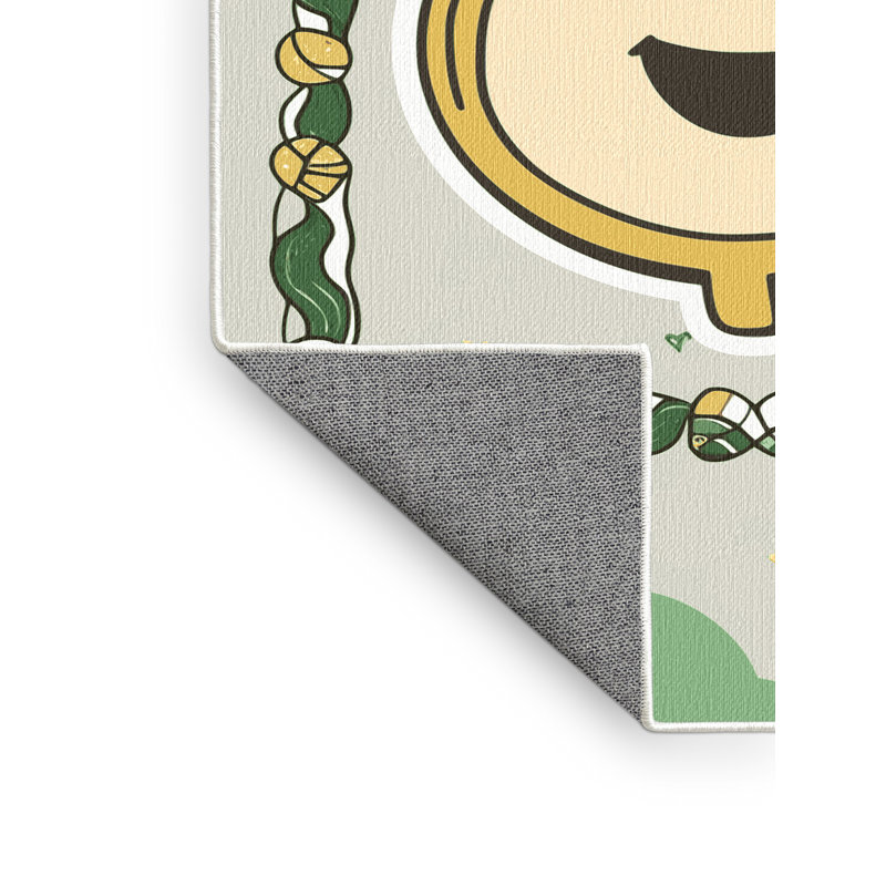 The Holiday Aisle® Washable Saint Patrick's Day Clover Leprechaun Holiday Rug, Rectangle 5' x 7'