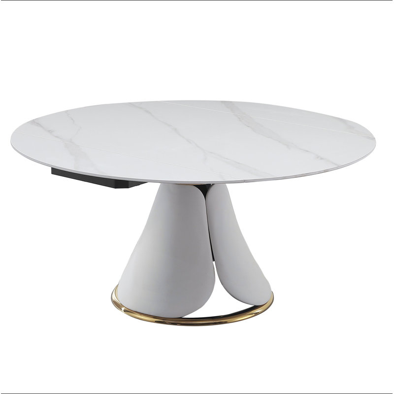 Table de salle à manger en pierre moderne et tendance avec table de salle à manger rétractable simple et multifonctionnelle