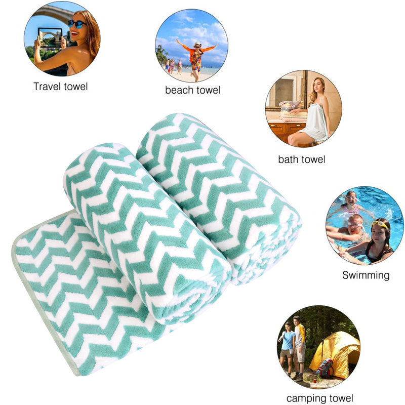 Ensemble de serviettes de bain 2 pièces Cheribin, Vert