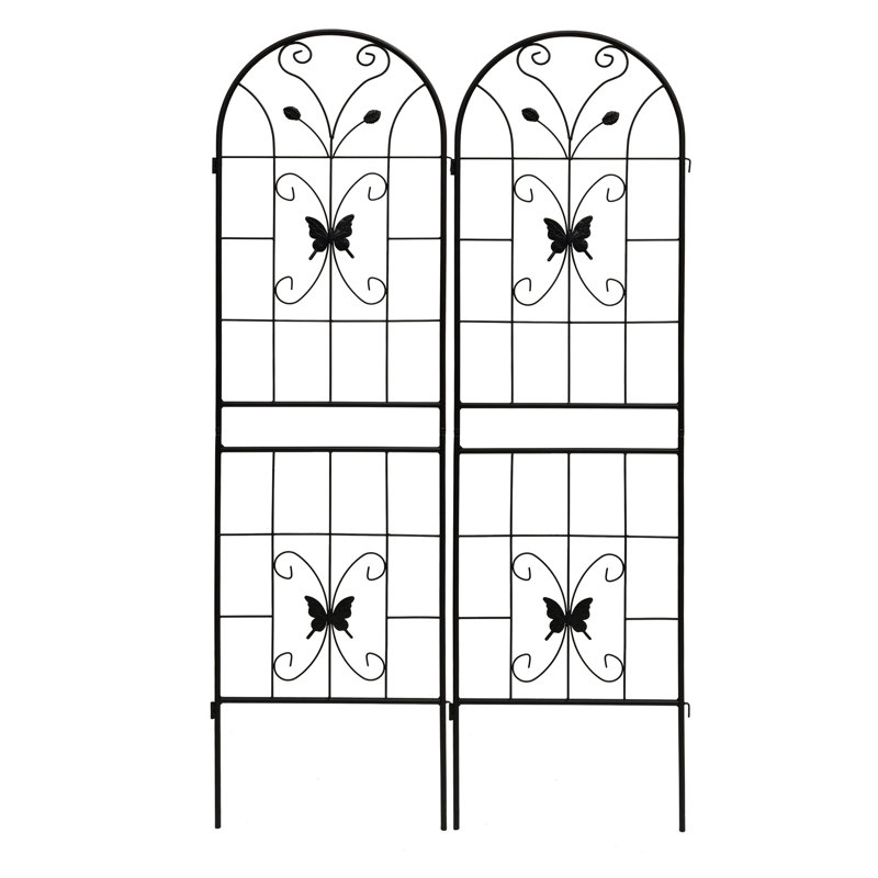 Treillis de jardin en métal antirouille 71 po x 19,7 po, support extérieur pour la gloire du matin, concombre, assemblage facile, vignes de lierre, haricots, procédure de fixation
