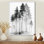 «Black and White Tall Pine Tree Forest», reproduction d'art sur toile Nature