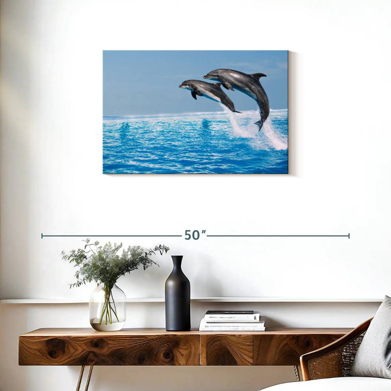 Brampt Two Leaping Dolphins, 20" H x 30" W