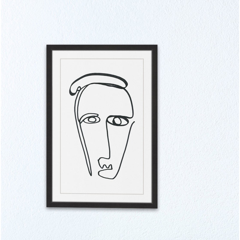 « traversed », reproduction de dessin encadrée, H 45 po x l 30 po