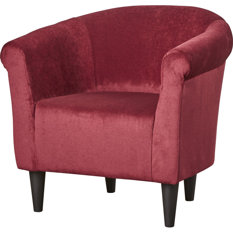Liam 31.5" W Barrel Chair, Elizabeth Wine Microsuede