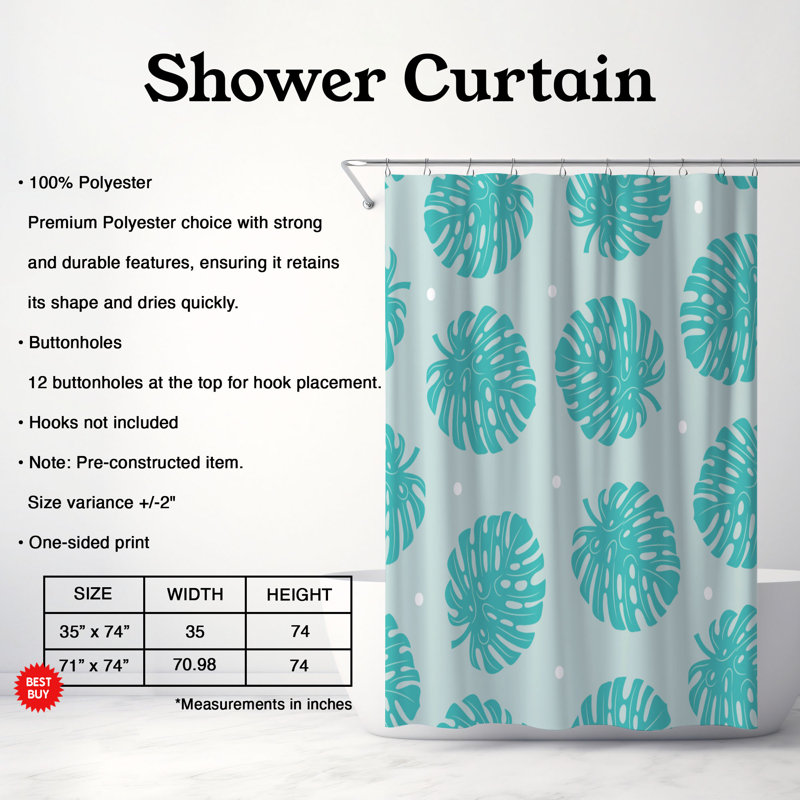 Rideau de douche Summer Bliss - Premium, H 74 po x l 71 po