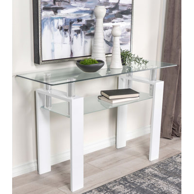 Lasell 48'' Glass Top Console Table
