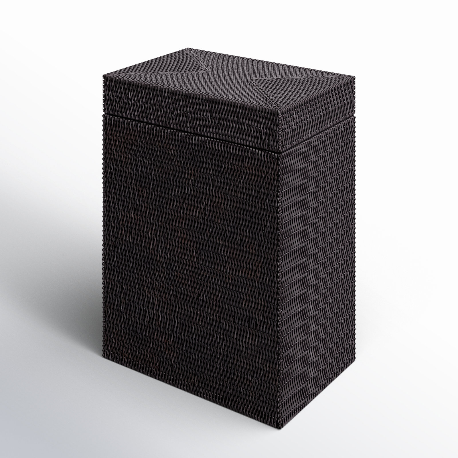 Laundry Hamper with Hinged Lid, Tudor Black