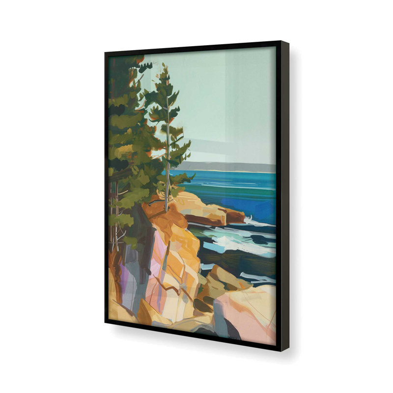 «Seacliff Whispers V1», impression encadrée sur papier par Azure Artisanal Studio, Noir satiné, H 21 po x l 17 po x P 1,25 po