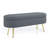 Ottoman Oval Storage Bench, Flannel With Metal Legs-Dark Gray(43.5"X16"X16")-750142559