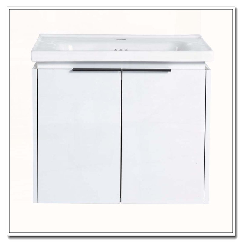 Meuble-lavabo 24 po à fermeture en douceur avec lavabo - fixation murale - petite salle de bain