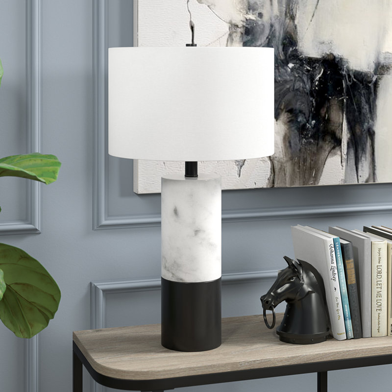 Lampe Liana, Marbre / noir / blanc