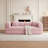 Lozena 78.7" Large 5 In 1 Sofa Bed Convertible, No Tools Assembly Sleeper Sofa, Modern Frameless Boneless Couch, Washable Corduroy Couch, Oversized For Small Space, 2 Pillows Included, Pink-220825745