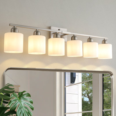 Bathroom Vanity Light with Frosted White Glass Shades