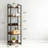 5-Tier Industrial Bookshelf With Edge Protection, Narrow Wood Bookcase Storage Organizer For Home Office Bedroom Display-1708747307