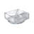 6" Square Tray Four Compartment Revolving Desk Organizer, 2-Pack