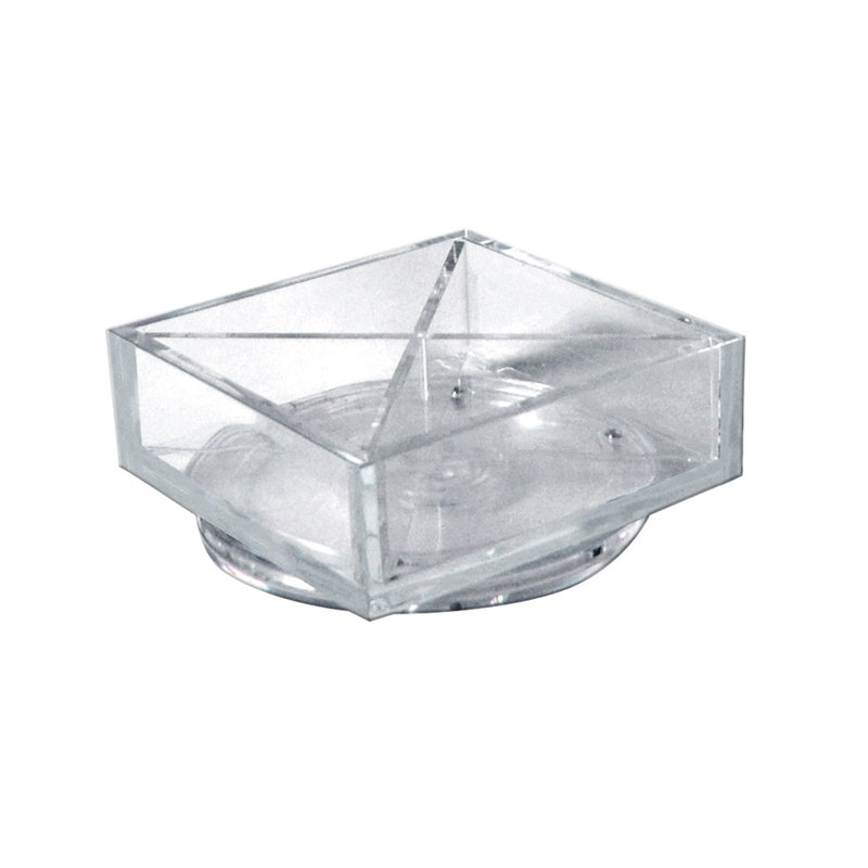 Clear Styrene Rotating Desk Organizer with Four Compartments