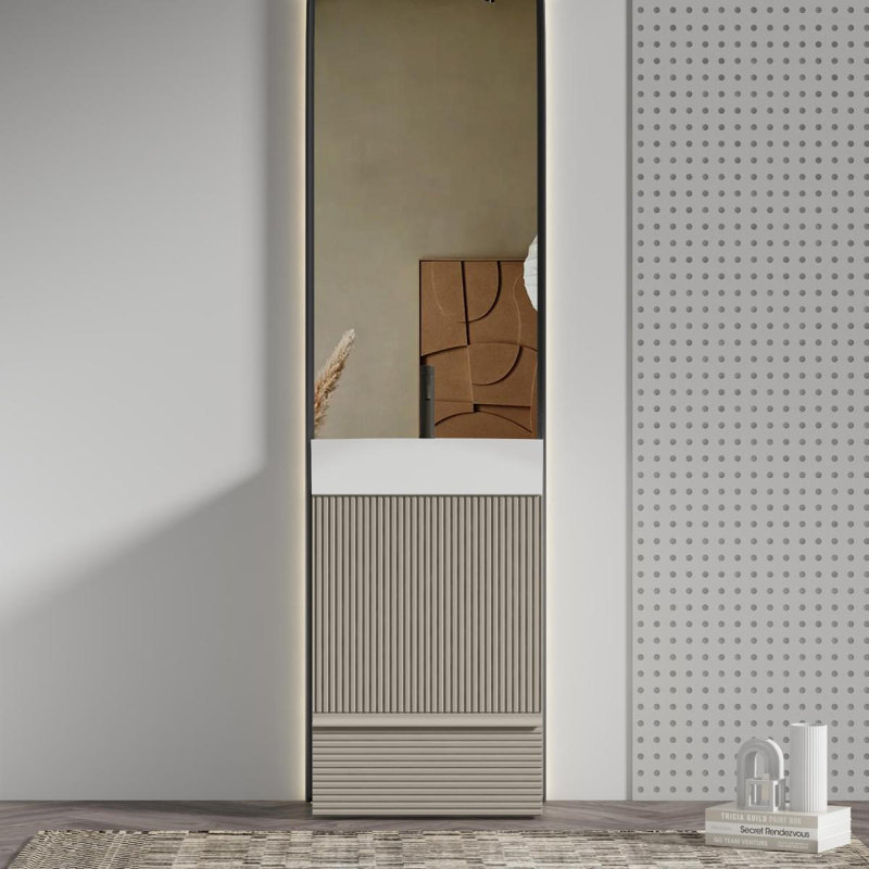 Meuble-lavabo autoportant pour salle de bain moderne Gada, Gris
