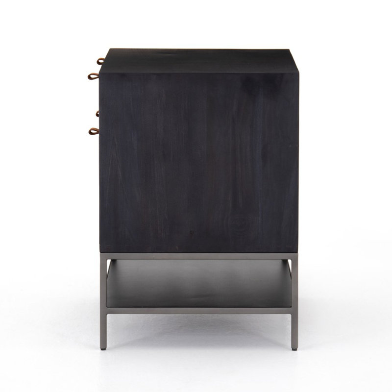 Trey 2 - Drawer Solid Wood File Cabinet, Black Wash Poplar