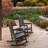HDPE Rocking Chair Outdoor- Poly High Back Porch Rocker Chairs, All Weather Resistant Furniture with Table-1973403712