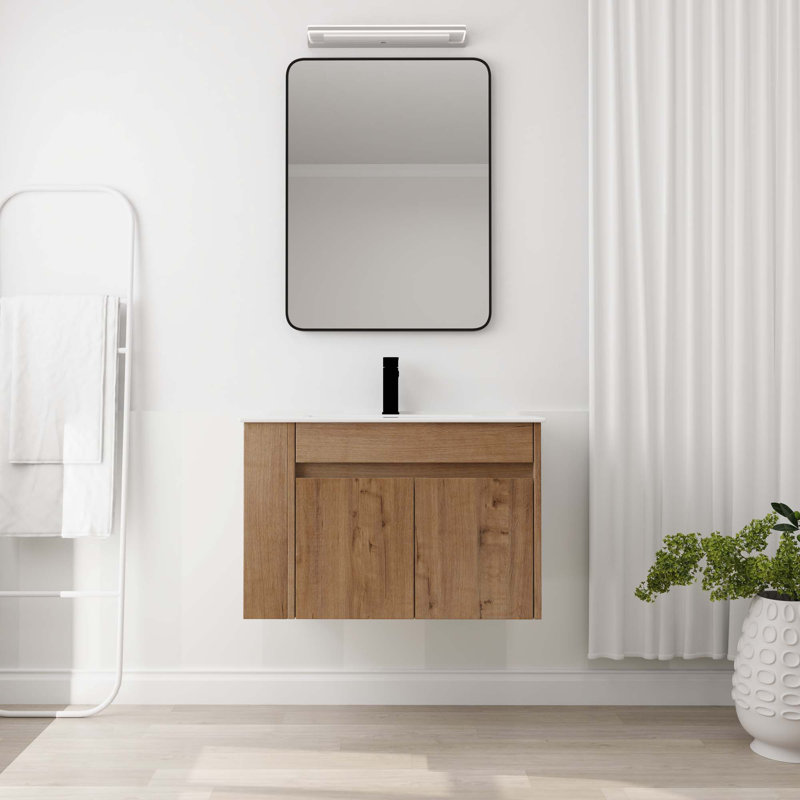 Meuble-lavabo 30 po avec lavabo et tablette ajustable, Blanc