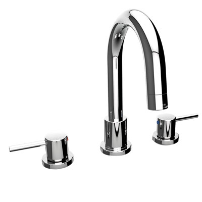 2-handle Bathroom Faucet with Drain Assembly