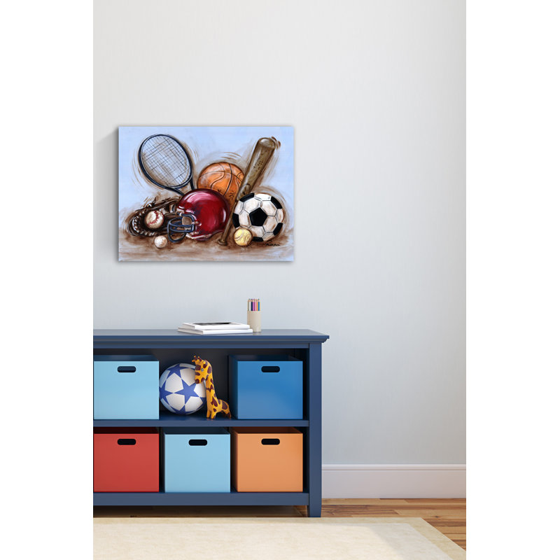 "Varsity Gear" par Reesa Qualia, reproduction sur toile tendue, H 40 po x l 52 po x P 1,5 po