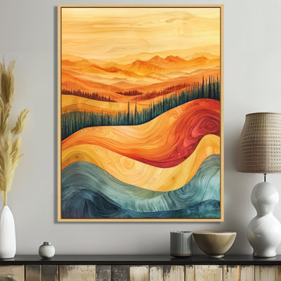 Safire, paysage d'automne du Sahara en Afrique - décoration murale désert