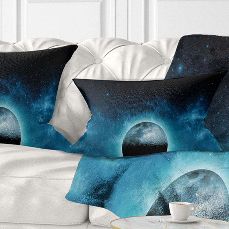 Coussin Schafer Landscape Moon in the Front of Galaxies