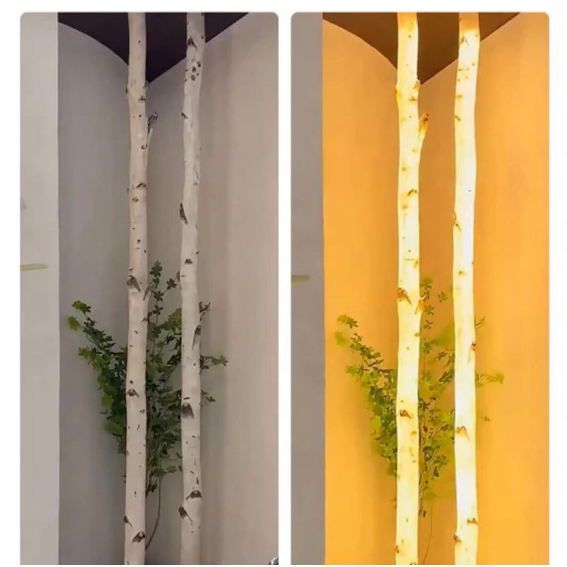 Glowing Birch Tree Light – Translucent Resin Trunk For Ambient Indoor Decor