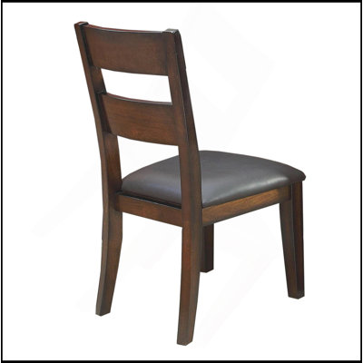Ensemble de 2 chaises d'appoint rembourrées en similicuir cerisier foncé