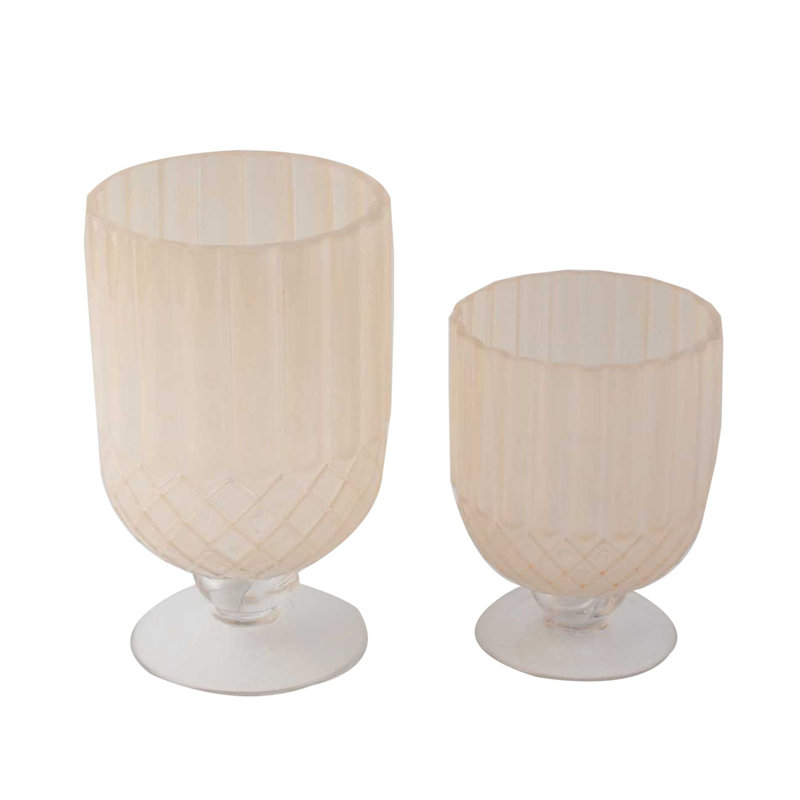 Cerys Glass Table Vase - Set of 2, Beige