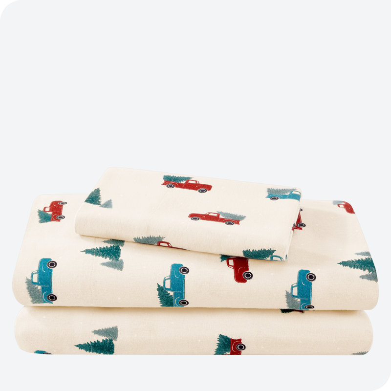 Flannel Machine Woven Sheet Set, Twin Sheet Set + Fitted Sheet + 1 Pillowcase