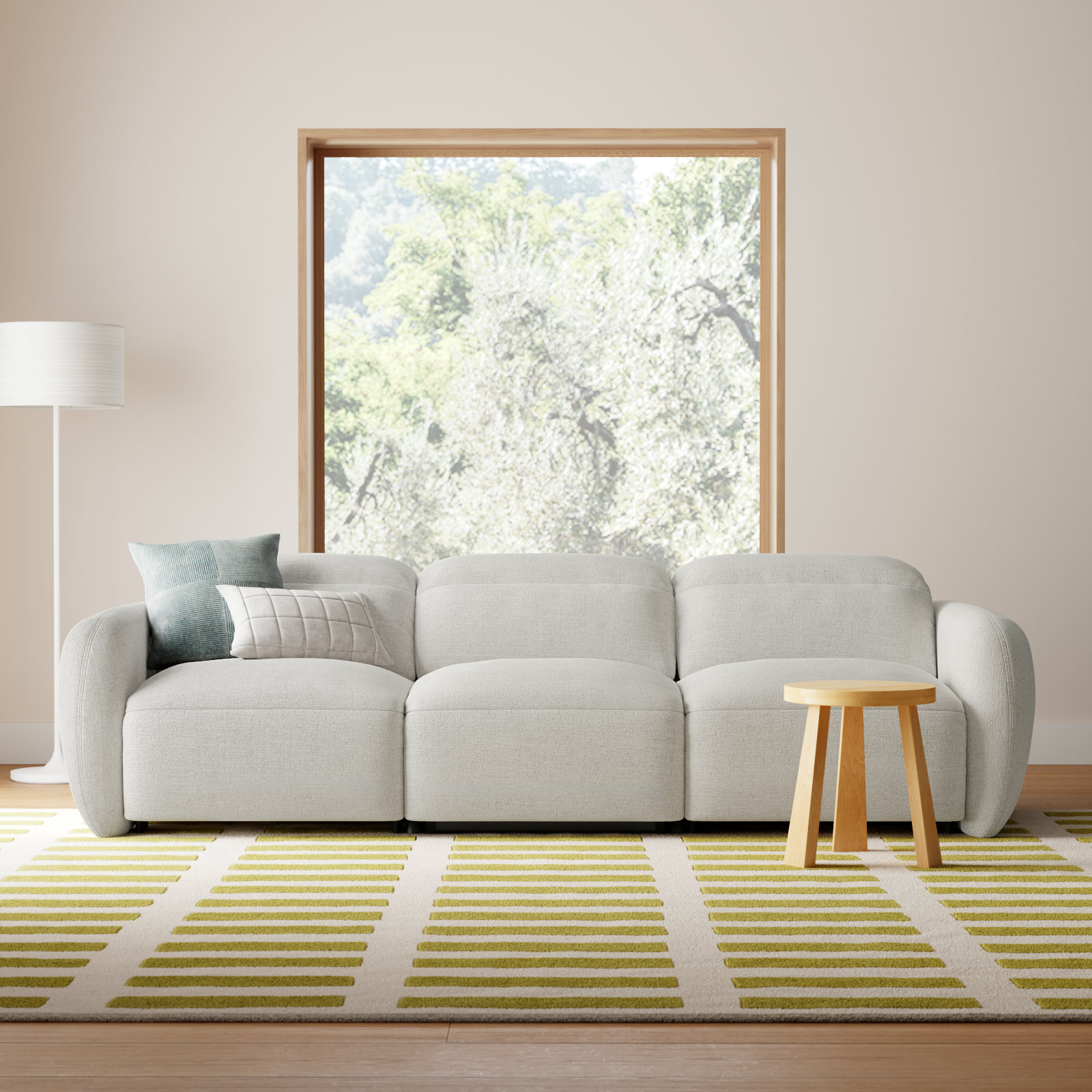 Astro 109'' Upholstered Power Reclining Sofa, Nathan Wheat Tweed