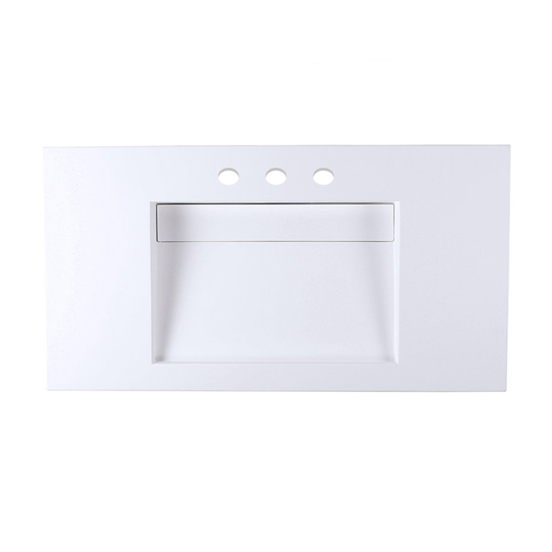 Libera 34'' L Bathroom Sink, Matte White, 8" Centers