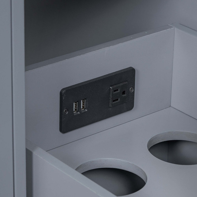 Meuble-lavabo autoportant de 36 po, lavabo non inclus, Gris/bleu