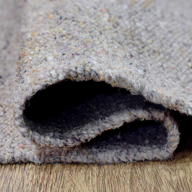 Tapis de couloir beige en coton et polyester tissé à la main, Tapis de couloir 2 pi 6 po x 8 pi