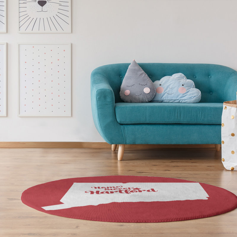 Tapis en poly-chenille hartford connecticut, Rond 5 pi