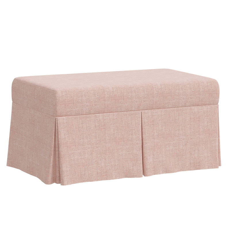 Banc de rangement rembourré Wyatt, Lin quartz rose texturé Zuma