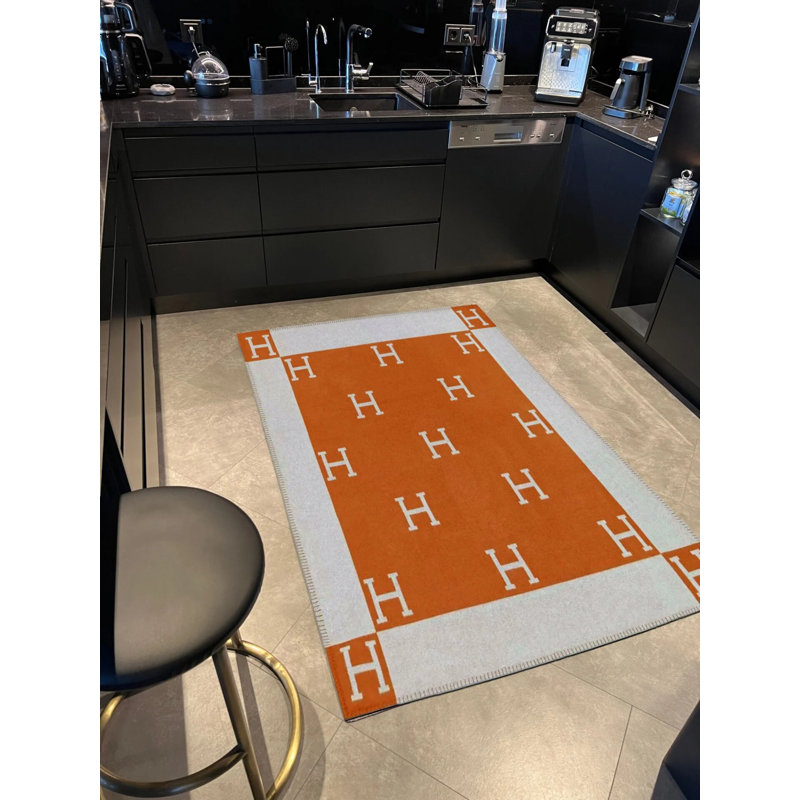 Tapis en polypropylène à motif géométrique H, Rectangle 3 pi 11 po x 5 pi 11 po