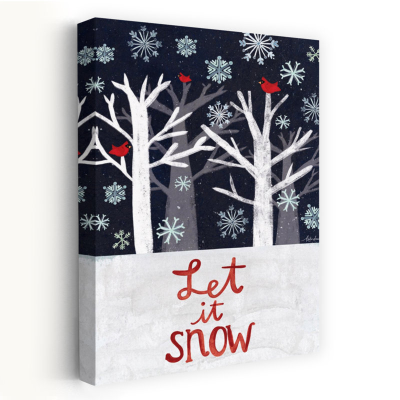 «Let It Snow», art contemporain de paysage d'hiver abstrait, H 48 po x l 32 po