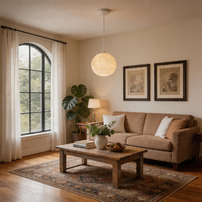 9.8 in. 1-Light Modern Globe Shade Pendant Light
