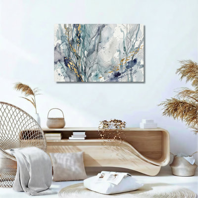 Ensemble d'une toile abstraite à l'aquarelle